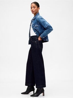 NWT GAP Factory High-Rise Wide Leg Jeans - Dark Indigo Sz 29